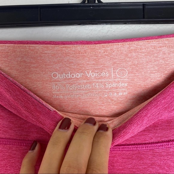Outdoor Voices Pink Paneled Colorblock Leggings L - Picture 5 of 7